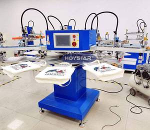 Machine de sérigraphie automatique 4 couleurs T Shirt Garment Textile Printer Rotary Carousel Octopus Nonwoven Bag - Product Image 3