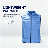 Gilet matelassé léger à col montant pour homme en polyester, veste sans manches chaude, vêtement d'extérieur décontracté, gilet de superposition, approvisionnement direct usine