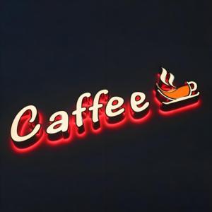 3D <span class=keywords><strong>LED</strong></span> canale in metallo lettere Logo segno di colore personalizzato illuminato argento spazzolato doppia faccia lettere luminose segno della caffetteria - Product Image 1