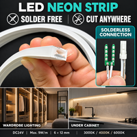 Nouveau Néon Flexible LED 24V à Découper N'importe Où, Sans Soudure, Éclairage Linéaire Flexible 6x12mm pour Armoires et Étagères de Présentation