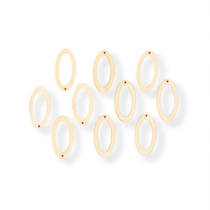 Accessorio ovale in legno ILAN 25x13mm 10 pezzi per lavori artigianali - Product Image 1