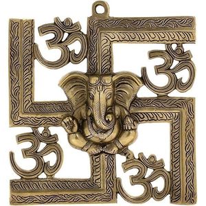 Laiton Ganesha Idol Tenture murale Statue Art Déco Design pour bureau ou décoration intérieure pour porte ou cadeau - Product Image 5