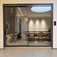 Puerta Corredera de Aluminio AS2047 Resistente a Huracanes, Plegable, con Vidrio Laminado de Seguridad, Moderna, para Interiores, Garaje, Jardín, Patio, Fibra de Vidrio