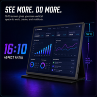 Moniteur portable OEM ODM 14 pouces ultra fin 11 mm IPS 1920x1200 Plug and Play USB C avec haut-parleur intégré pour le travail, les études et les jeux