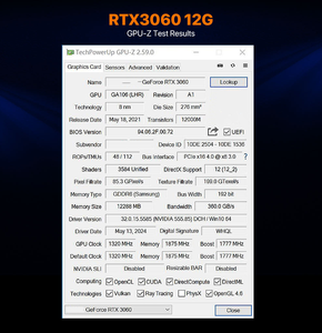 พัดลมใหม่ 8 พิน 192 บิต หน่วยความจำ 12GB GDDR6 สำหรับการเรนเดอร์ด้วย AI PCI 4.0 อุปกรณ์คอมพิวเตอร์เดสก์ท็อป สำหรับอีสปอร์ต เกมมิ่ง RTX 3060 กราฟิกประสิทธิภาพสูง - Product Image 2