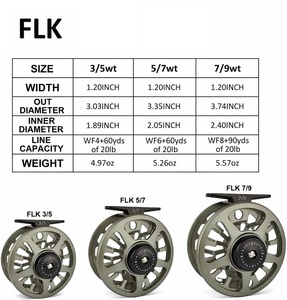 Carrete de Pesca con Mosca de Aluminio T6061 Mecanizado por CNC al por Mayor, Carrete de Pesca con Mosca de Bobina Grande 3/5 5/7 7/9wt con Sistema de Freno de Disco Suave B06 - Product Image 3