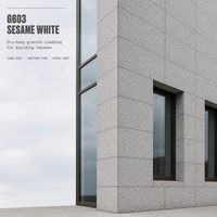 Carreaux de granit blanc sésame G603 600x600x30mm Revêtement mural en pierre pour façade de bâtiment