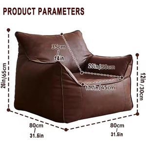 Copridivano pigro di lusso PU finta pelle scamosciata <span class=keywords><strong>Pouf</strong></span> sedia per camera da letto soggiorno giardino - Product Image 5