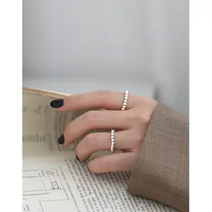 VIANRLA 925 sterling silver unique bead chain design ring