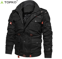 Veste chaude pour homme de haute qualité TOPKO, vente en gros d'usine, taille plus, parka d'extérieur, manteau d'hiver