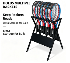 Support de présentation pour raquettes de sport en métal amovible, support de sol pour raquettes de <span class=keywords><strong>badminton</strong></span> et de tennis, support de rangement <span class=keywords><strong>Wilson</strong></span> - Product Image 3