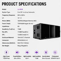 Speaker Line Array LA-KS28 18" X 2 1600W RMS 4 Ohm, SPL Maksimum 131dB, Tahan Lama, Untuk Panggung Konser Luar Ruangan, Audio Profesional