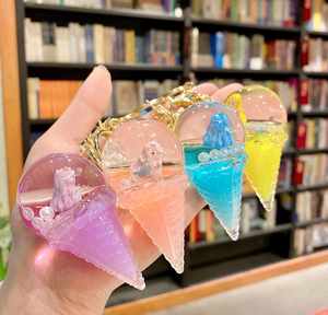 3D Acrylic Cartoon <b>Key</b> <b>Chain</b> With Oil Floating Mermaid Quicksand Ice Cream Acrylic <b>Key</b> <b>Chain</b> Bag Car Pendant - Product Image 4