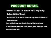Porte-clés intelligent NFC pour Model 3/Y, design professionnel/luxe, étanche, résistant à l'usure, accessoires de voiture à entrée sans clé