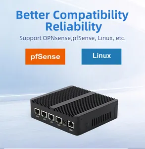 J4125 N5105 Linux Pfsense 4 NIC Intel I225V 2.5G Gigabit rete mini pc Firewall Gateway Router morbido con Multi-Ethernet