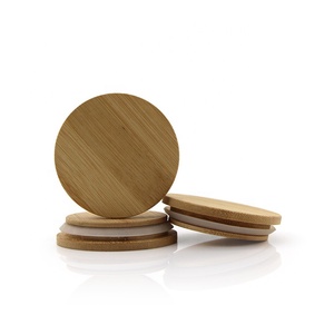 Vòng màu đen lọ nắp tre Con dấu gỗ đĩa cap nến có thể bao gồm với Silicone niêm phong Vòng - Product Image 2