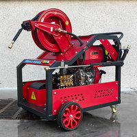 Nettoyeur haute pression industriel diesel à eau froide 250 bars (3500 à 4000 psi) avec enrouleur de tuyau