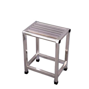 Tabouret carré en acier inoxydable, antidérapant, à quatre pieds, siège de toilette de salle de bain, faible hauteur, pour personnes âgées, usage domestique - Product Image 1