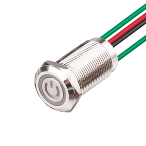 12mm impermeabile IP68 interruttore a pulsante in metallo pulsante batteria 12V 24V anello di emissione di luce istantanea filo di saldatura mare - Product Image 6