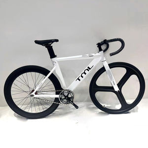 Vélo à pignon fixe à vitesse unique avec cadre en alliage d'aluminium 700C blanc/gris/jaune/noir, entièrement amorti - Product Image 6