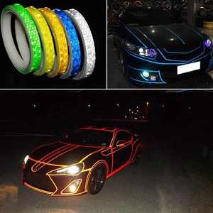 <span class=keywords><strong>Bande</strong></span> réfléchissante de style de voiture de 8 mètres, 1 pièce, autocollants décoratifs pour jante de <span class=keywords><strong>moto</strong></span> - Product Image 2