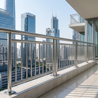 Système de balustrade de balcon moderne en acier inoxydable sur mesure, main courante d'escalier argentée polie pour terrasse, toit et couloir