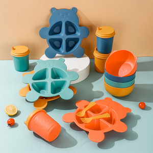 Custom Cartoon Cute Dinnerware Kids Feeding <b>Plate</b> Set Plastic Food <b>Plates</b> and Bowls with Cutlery - Product Image 2