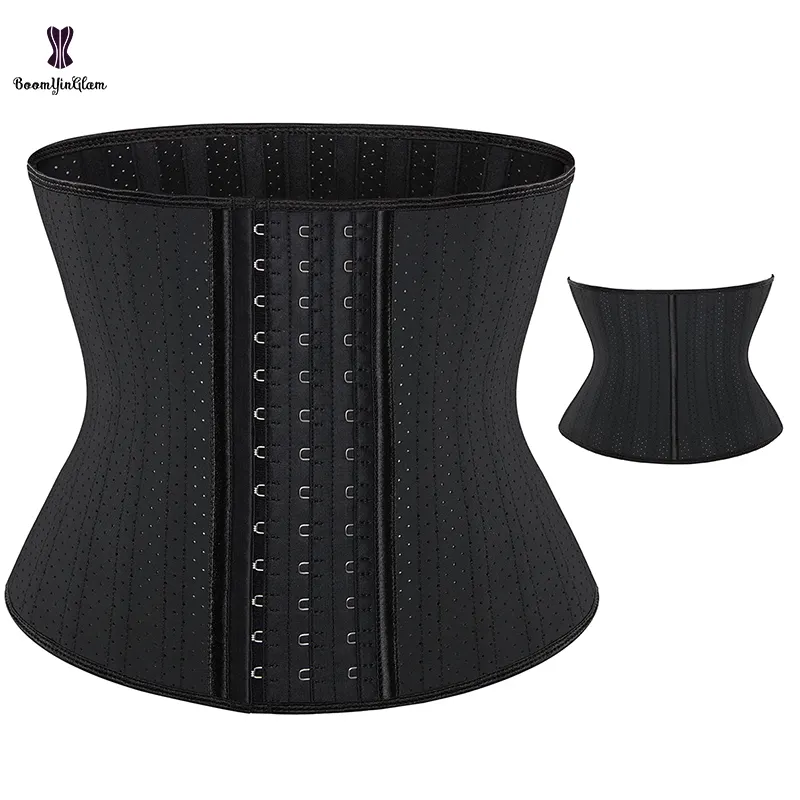 Taille XXXS À XXXL Respirant femme 25 Os D'acier Taille Formation Corset Latex Cincher Long Torse Sablier Corps Shaper