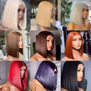 <span class=keywords><strong>Yelo</strong></span> วิกผมบ็อบสั้นตรงไร้กาววิกผมลูกไม้ด้านหน้าสำหรับผู้หญิงผิวดำ - Product Image 2