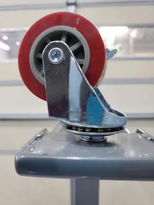 3-Zoll-Lenkrollen Set mit 4 Verriegelung rollen Hochleistungs-Gesamt kapazität 330lbs Metrisch M8-1, 25 PU-Rollen mit Gewindes tiel - Product Image 6