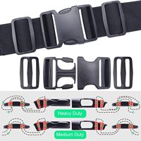 Sangle de bagage en nylon avec boucle de sac à dos, clip de remplacement, boucle à dégagement latéral double réglable de 1-1/2 pouces, curseur à trois glissières