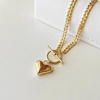 Collier chaîne cubaine en acier inoxydable de haute qualité avec pendentif coeur fin fermoir OT étanche style tendance nouvel arrivage