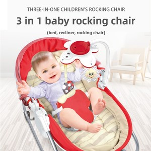 3-in-1 Newborn Baby Rocking Chair with <b>Vibration</b>, Music, Remote <b>Control</b>, Toys & Portable Folding Cradle Swing Sleeper - Product Image 3