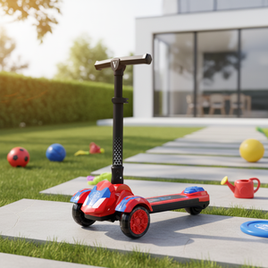 Trottinette <span class=keywords><strong>pour</strong></span> enfants Tigerkidjoy modèle 802 à 3 roues pliable avec roues LED clignotantes et guidon en alliage réglable <span class=keywords><strong>pour</strong></span> garçons et filles - Product Image 3