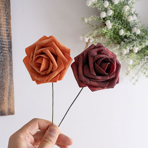 Fleurs artificielles en rose de 26 cm, bouquet réaliste avec tige pour mariage, fête, décoration de la maison - Product Image 3