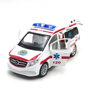 Carros de brinquedo ambulância 1:32, modelo de brinquedo morre, fundido, veículos de brinquedo para crianças