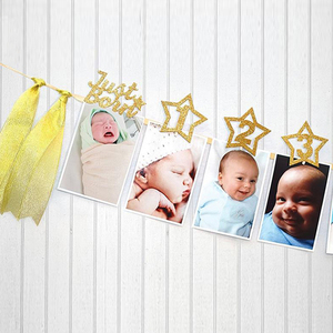 Striscione Cornice Portafoto 12 Mesi, Decorazioni <span class=keywords><strong>Primo</strong></span> <span class=keywords><strong>Compleanno</strong></span> Bambini, Forniture per Feste 1° Anno Neonato/a - Product Image 4