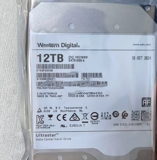 HUH721212ALE601 12TB SATA Internal Enterprise Hard Disk 3.5 Inch Mechanical HDD for Server N.AS Data Storage