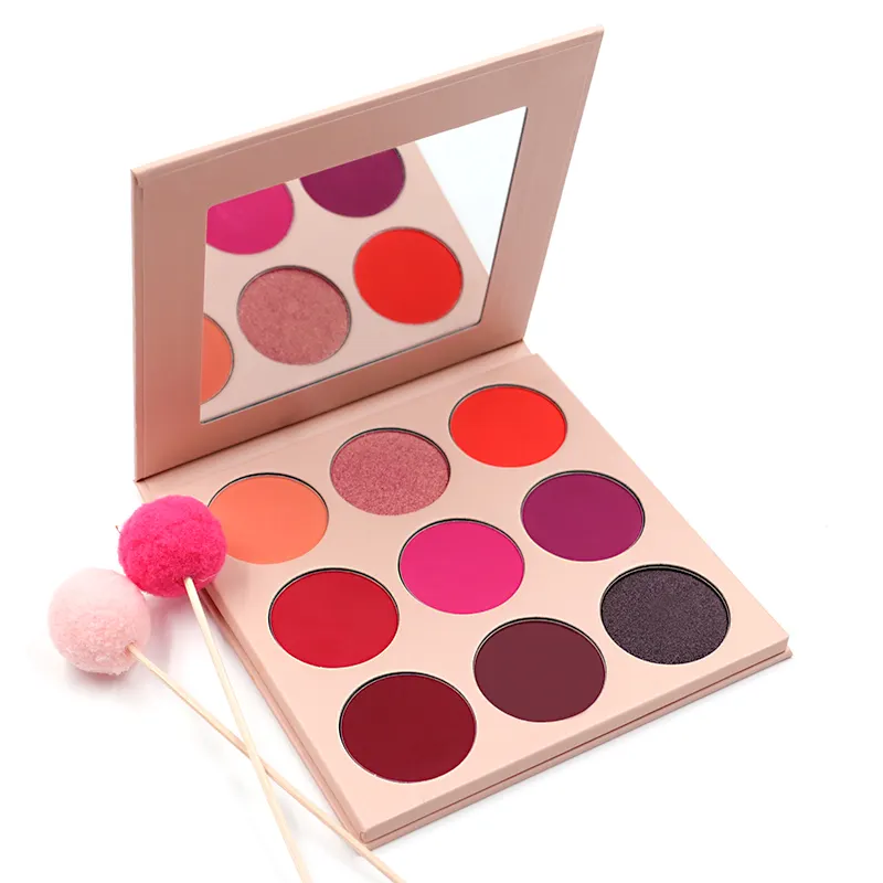 Neun Farben Vegan Makeup Lidschatten Palette Mattrot Burgund Lidschatten Für Grüne Augen