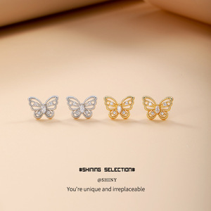 Ensemble de colliers papillon en alliage de zinc avec micro-incrustations, bijoux pour femmes, accessoire de mode pour soirée, chaîne de clavicule - Product Image 2