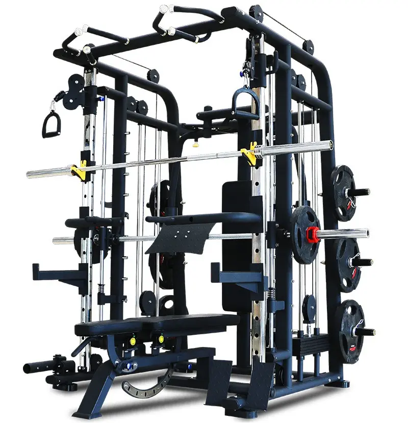 Logo personalizzato completo commerciale funzionale multifunzionale smith machine attrezzature da palestra per il fitness con pila di pesi