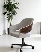 Banc de loisirs moderne en contreplaqué courbé avec assise en forme de couronne pour usage domestique, style panneau de bois pour salon