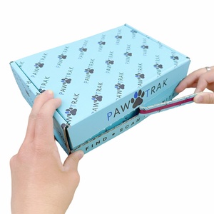 Caja de Embalaje de Cartón Corrugado Azul Cielo con Cierre Desprendible, Venta Directa de Fábrica, <span class=keywords><strong>Paquete</strong></span> Autosellable con Tiras Desprendibles, Cartón de Envío - Product Image 1