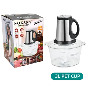 multi functional purpose heavy duty 6 8 blade mini small 500W mixer grinder chopper processor with glass bowl
