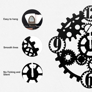 Bán Buôn Cổ Điển Bánh Có Hình Dạng Kim Loại Đồng Hồ Treo Tường Không Thường Xuyên Tùy Chỉnh Tường Nghệ Thuật Đồng Hồ Cho Trang Trí Nội Thất - Product Image 5