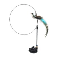 Jouet pour chat Jouet pour chat d'intérieur Simulation d'oiseau Jouet interactif Oiseau amusant à plumes avec cloche pour chaton