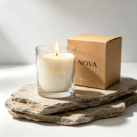 Pot à bougie en verre de luxe vide personnalisé en usine, 8oz 10oz 14oz avec couvercle et boîte cadeau, logo personnalisé, vente en gros