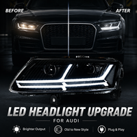 Ensemble de phares LED BK pour Audi A6 2008-2011, style Q7, projecteur laser, clignotants séquentiels, plug and play