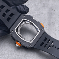 Hochwertige RM 11-03 Style Automatik Flyback Skelett Chronograph Renn-Sportuhr mit Carbonfaser-Gehäuse und Kautschukarmband