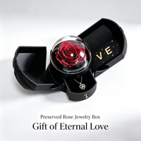 Rose éternelle avec collier « Je t'aime » en 100 langues – Un cadeau pour Noël, anniversaire, Thanksgiving